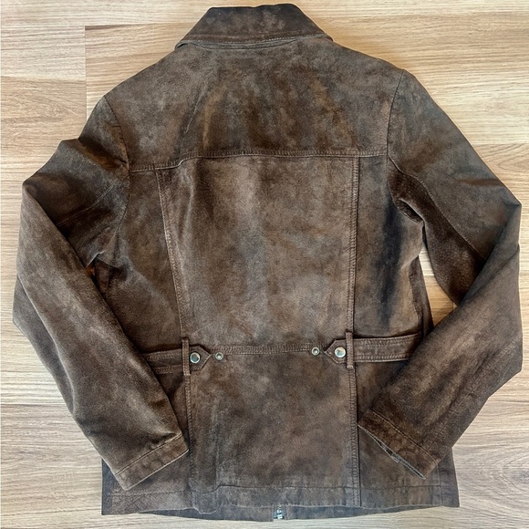 Eddie Bauer Women's Seattle Suede Leather Brown Jacket, Long Sleeves Zip, Size M - Picture 3 of 5